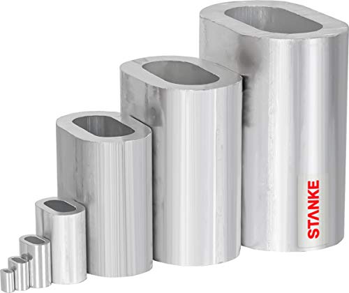 Seilwerk STANKE 100x Alu Pressklemme Größe 8 Seilklemme Drahtseilklemme Aluminium Presshülse von Seilwerk STANKE