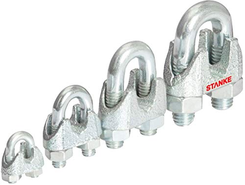 Seilwerk STANKE 10x Seilklemme Bügelform Größe 6 für 6 mm Drahtseile Verzinkt Seilverbinder Stahlseil von Seilwerk STANKE