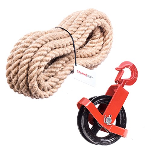 Seilwerk STANKE 150mm Umlenkrolle mit Haken + Juteseil 6mm 25 Meter Seilwinde Seilzug Seilrolle Windenrolle Flaschenzug Baurolle Bau Aufzug SET Seilwerk STANKE 150mm Umlenkrolle mit Haken + Juteseil 6mm 25 Meter Seilwinde Seilzug Seilrolle Windenrolle Flaschenzug Baurolle Bau Aufzug SET von Seilwerk STANKE