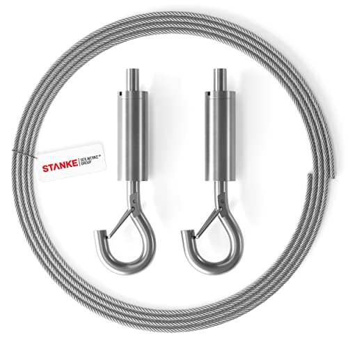 Seilwerk STANKE 1x SET 8A: 2m Drahtseil Edelstahl 7x7 1,5mm, 2x Drahtseilhalter mit Haken einstellbar, zum Aufhängen von Bildern, Postern, Infoschildern, Spiegeln, Flächenleuchten Seilwerk STANKE 1x SET 8A: 2m Drahtseil Edelstahl 7x7 1,5mm, 2x Drahtseilhalter mit Haken einstellbar, zum Aufhängen von Bildern, Postern, Infoschildern, Spiegeln, Flächenleuchten von Seilwerk STANKE