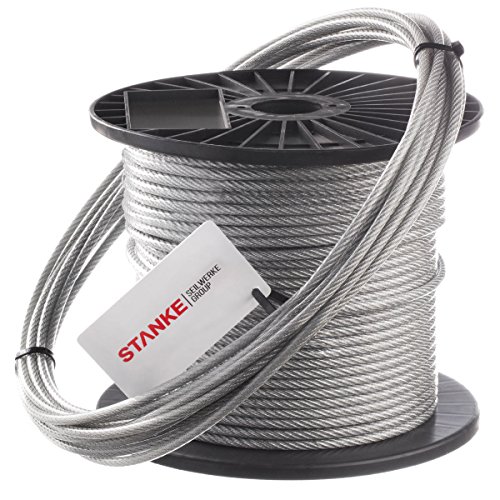 Seilwerk STANKE PVC Drahtseil 2mm 1x19 verzinkt, Stahlseil ummantelt Wäscheleine Stahleinlage Seil Draht, 200m Seilwerk STANKE PVC Drahtseil 2mm 1x19 verzinkt, Stahlseil ummantelt Wäscheleine Stahleinlage Seil Draht, 200m von Seilwerk STANKE