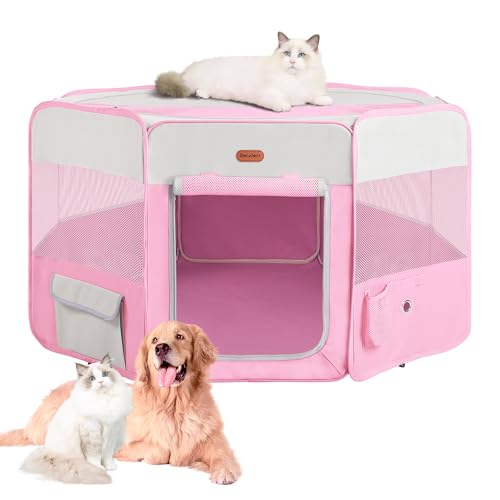 Seiyierr Hunde-Laufstall, tragbarer Haustier-Laufstall, faltbare Tragetasche, Welpengehege außen für kleine Katzen drinnen und draußen, abnehmbare Netz-Schattenabdeckung Seiyierr Hunde-Laufstall, tragbarer Haustier-Laufstall, faltbare Tragetasche, Welpengehege außen für kleine Katzen drinnen und draußen, abnehmbare Netz-Schattenabdeckung von Seiyierr