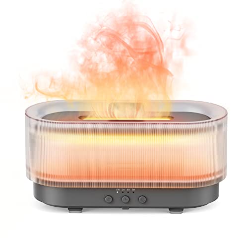 Flammen Aroma Diffuser, Upgrade 6-Farben-Licht Ätherische Öle Diffuser, Flammeneffekt Diffusor Kühler Nebel Luftbefeuchter, Zuhause Büro, Raumduft oder Yoga - Wasserlose Abschaltautomatik 300ml von Sejoy