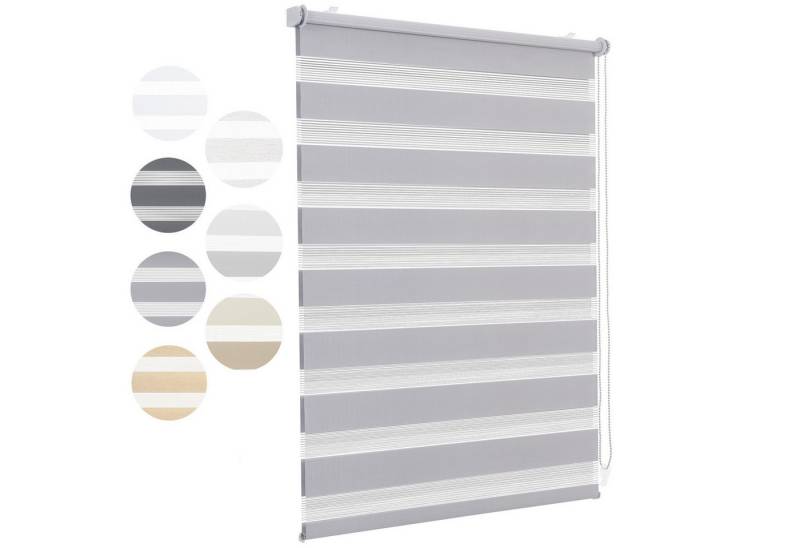 Doppelrollo Duo Rollo Klemmfix ohne Bohren für Fenster Rollos Jalousie Faltrollo, Sekey, freihängend, Klemmträger, Montage mit oder ohne Bohren möglich von Sekey