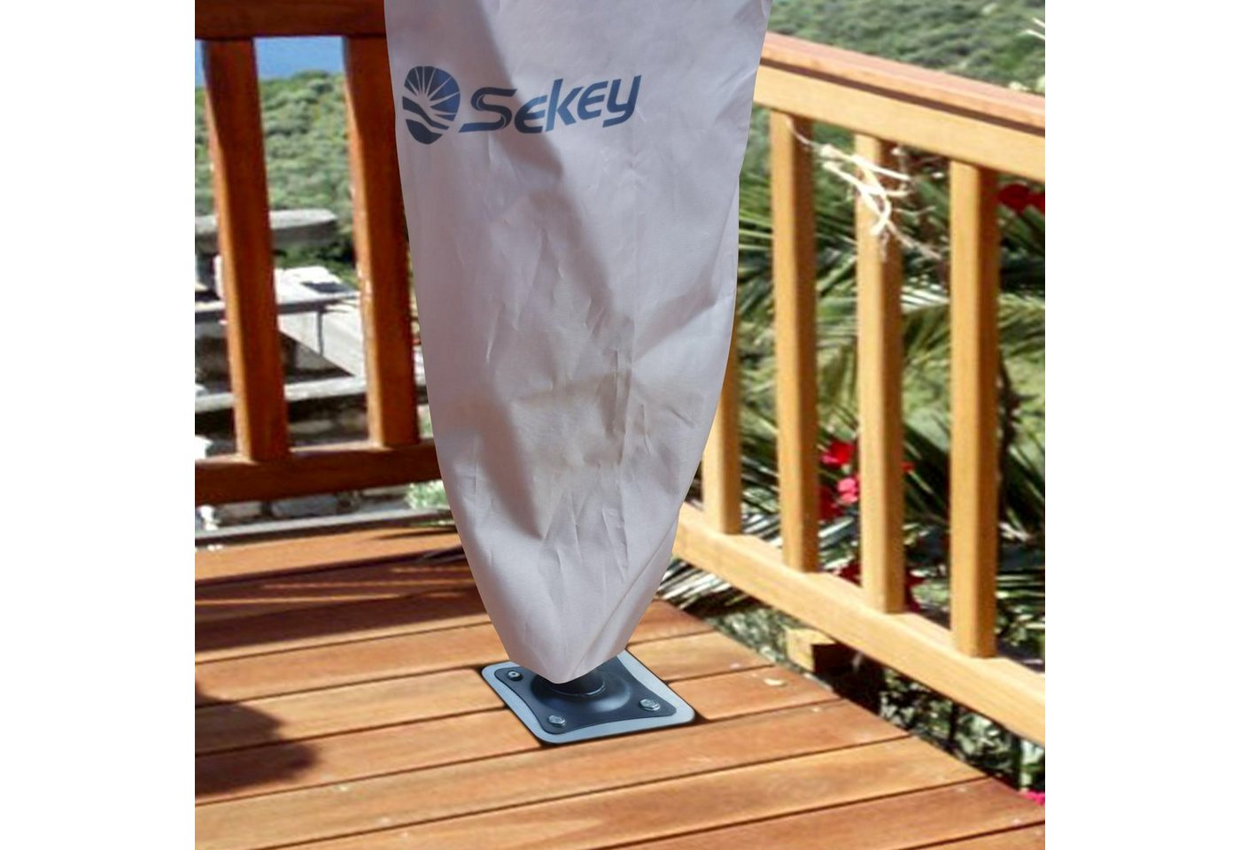Sekey Schirmständer »Sekey Metall Universal-Bodenplatte/Sonnenschirmständer für Sonnenschirm/Ampelschirm/Kurbelschirm, Silber« von Sekey