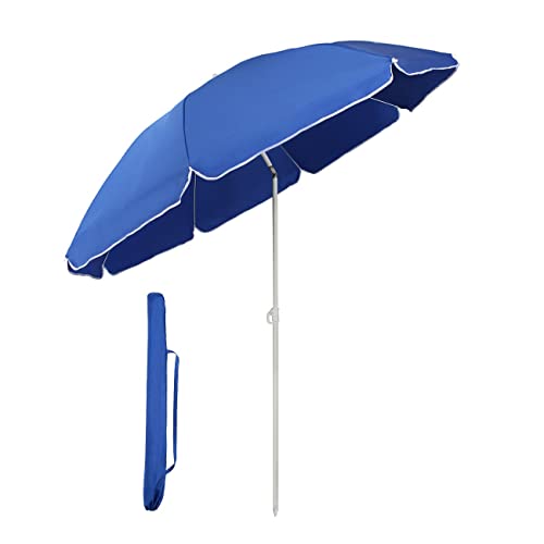 Sekey® 160 cm Sonnenschirm| Strandschirm mit Schutzhülle für Balkon Garten & Terrasse| Neigungswinkel und Höhe verstellbar, Rund Sonnenschutz UV20+ von Sekey