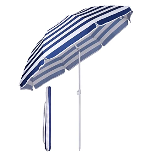 Sekey® 160 cm Sonnenschirm| Strandschirm mit Schutzhülle für Balkon Garten & Terrasse| Neigungswinkel und Höhe verstellbar, Rund Sonnenschutz UV20+ von Sekey