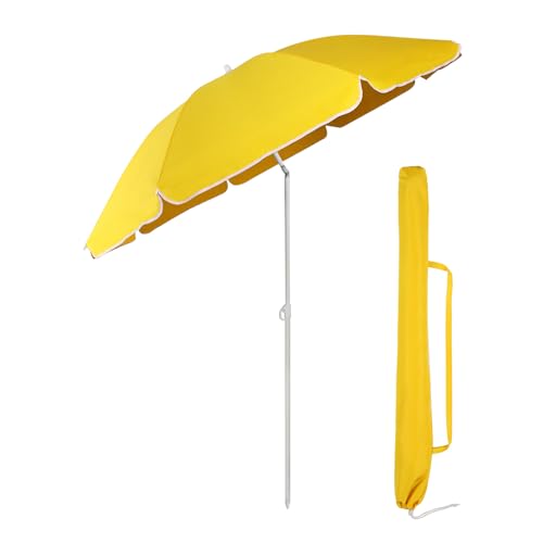 Sekey 180cm GRS-zertifizierter Sonnenschirm für Garten & Terrasse | Höhenverstellbar & Neigbar mit UPF50+ | Wasserdichtes Recycling-Polyester | Windstabil mit 8 Streben von Sekey