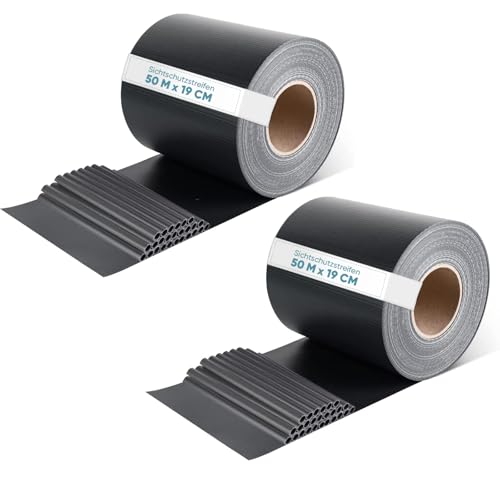 Sekey Sichtschutzstreifen für doppelstabmatten Blickdicht 2er Set- 19 cm x 50 m- Doppelstabmattenzaun Sichtschutz - 26 Befestigungsclips, Anti-UV Wetterfest und Anti-Fading Windschutz - Anthrazit Sekey Sichtschutzstreifen für doppelstabmatten Blickdicht 2er Set- 19 cm x 50 m- Doppelstabmattenzaun Sichtschutz - 26 Befestigungsclips, Anti-UV Wetterfest und Anti-Fading Windschutz - Anthrazit von Sekey