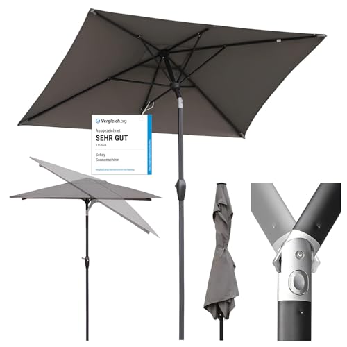 Sekey Aluminum Sonnenschirm 210 × 140 cm Sonnenschirm Balkon Sonnenschirm Rechteckig für Balkon Garten & Terrasse Sonnenschutz UV 50+ Sekey Aluminum Sonnenschirm 210 × 140 cm Sonnenschirm Balkon Sonnenschirm Rechteckig für Balkon Garten & Terrasse Sonnenschutz UV 50+ von Sekey