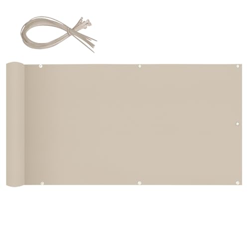 Sekey Balkon Sichtschutz Oxford mit Kabelbinder 90x600cm, Balkonabdeckung Balkonverkleidung Blickdicht, Wasserdicht Windschutz, Khaki Sekey Balkon Sichtschutz Oxford mit Kabelbinder 90x600cm, Balkonabdeckung Balkonverkleidung Blickdicht, Wasserdicht Windschutz, Khaki von Sekey