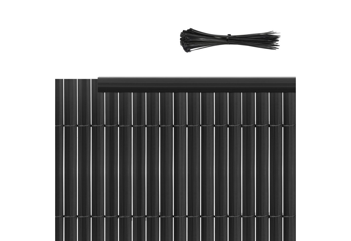 Sekey Balkonsichtschutz 5 m PVC Sichtschutzmatte mit Kabelbindern und Abschlussleiste Robust, winddicht und mit Insektenschutz für mehr Privatsphäre von Sekey