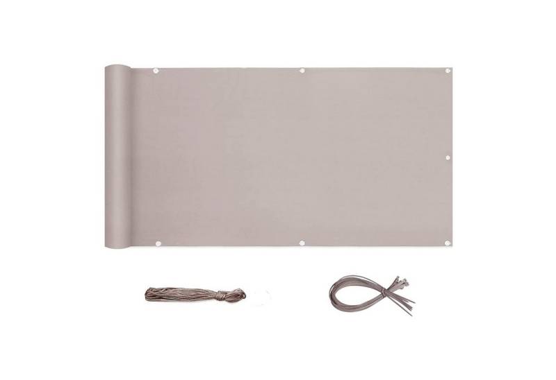 Sekey Balkonsichtschutz 6m Balkonabdeckung Balkonverkleidung blickdichte Wind- und UV-Schutz 120 cm hoch, 100% Privatsphäre, mit Metalösen, Kabelbinder und Seil von Sekey