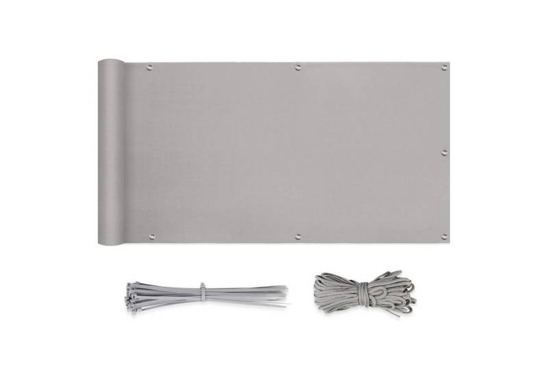 Sekey Balkonsichtschutz 6m Balkonabdeckung Balkonverkleidung blickdichte Wind- und UV-Schutz 120 cm hoch, 100% Privatsphäre, mit Metalösen, Kabelbinder und Seil von Sekey