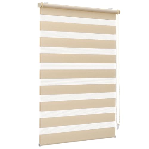 Sekey Doppelrollo Klemmfix ohne Bohren für Fenster, Doppelrollo 60 cm breit, Duo Rollo Jalousie Sonnenschutz, 60x130cm, Gelbleinen Sekey Doppelrollo Klemmfix ohne Bohren für Fenster, Doppelrollo 60 cm breit, Duo Rollo Jalousie Sonnenschutz, 60x130cm, Gelbleinen von Sekey