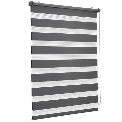 Sekey Doppelrollo Klemmfix ohne Bohren für Fenster, Doppelrollo 75 cm breit, Duo Rollo Jalousie Sonnenschutz, 75x200cm, Dunkelgrau Sekey Doppelrollo Klemmfix ohne Bohren für Fenster, Doppelrollo 75 cm breit, Duo Rollo Jalousie Sonnenschutz, 75x200cm, Dunkelgrau von Sekey