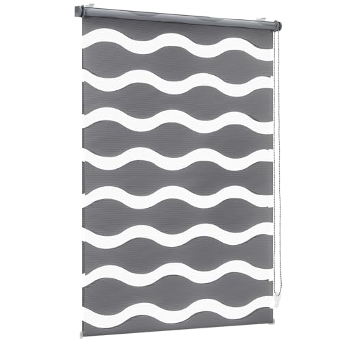 Sekey Doppelrollo Wellen Klemmfix ohne Bohren für Fenster, Doppelrollo 70 cm breit, Duo Rollo Welle Jalousie Sonnenschutz, 70x210cm, Dunkelgrau Sekey Doppelrollo Wellen Klemmfix ohne Bohren für Fenster, Doppelrollo 70 cm breit, Duo Rollo Welle Jalousie Sonnenschutz, 70x210cm, Dunkelgrau von Sekey