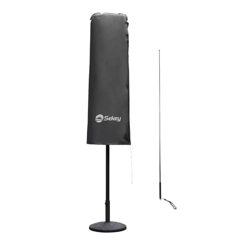 Sekey Doppelsonnenschirm Schutzhülle | Abdeckhauben für Sonnenschirm | 165×50/62 cm – Extrabreite Abdeckhaube für XXL-Schirme, 100% Polyester von Sekey