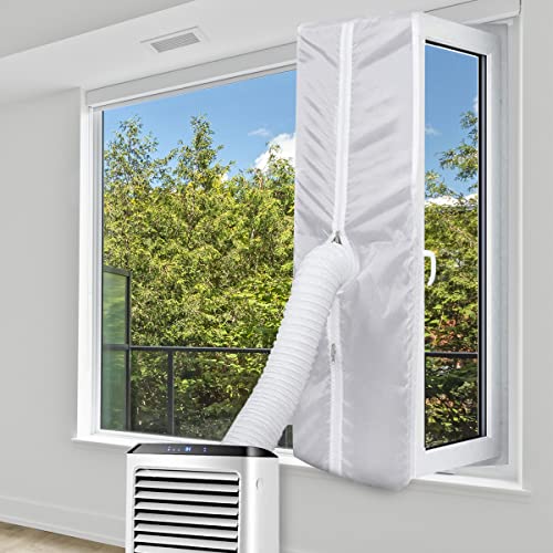 Sekey Fensterabdichtung für Mobile Klimageräte 500×45 CM, Klimaanlagen,Wäschetrockner,Ablufttrockner,Hot Air Stop mit Reißverschluss zum Anbringen an Balkontüren,Alternative zur Fensterabdichtung von Sekey