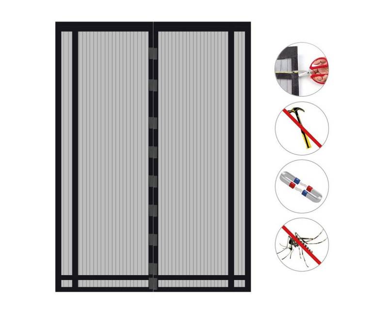 Sekey Insektenschutz-Tür Magnet Fliegengitter Tür Zuschneidbar, Türvorhang ohne Bohren, 220x100cm für Balkontür, Kellertür, Terrassentür durch von Sekey