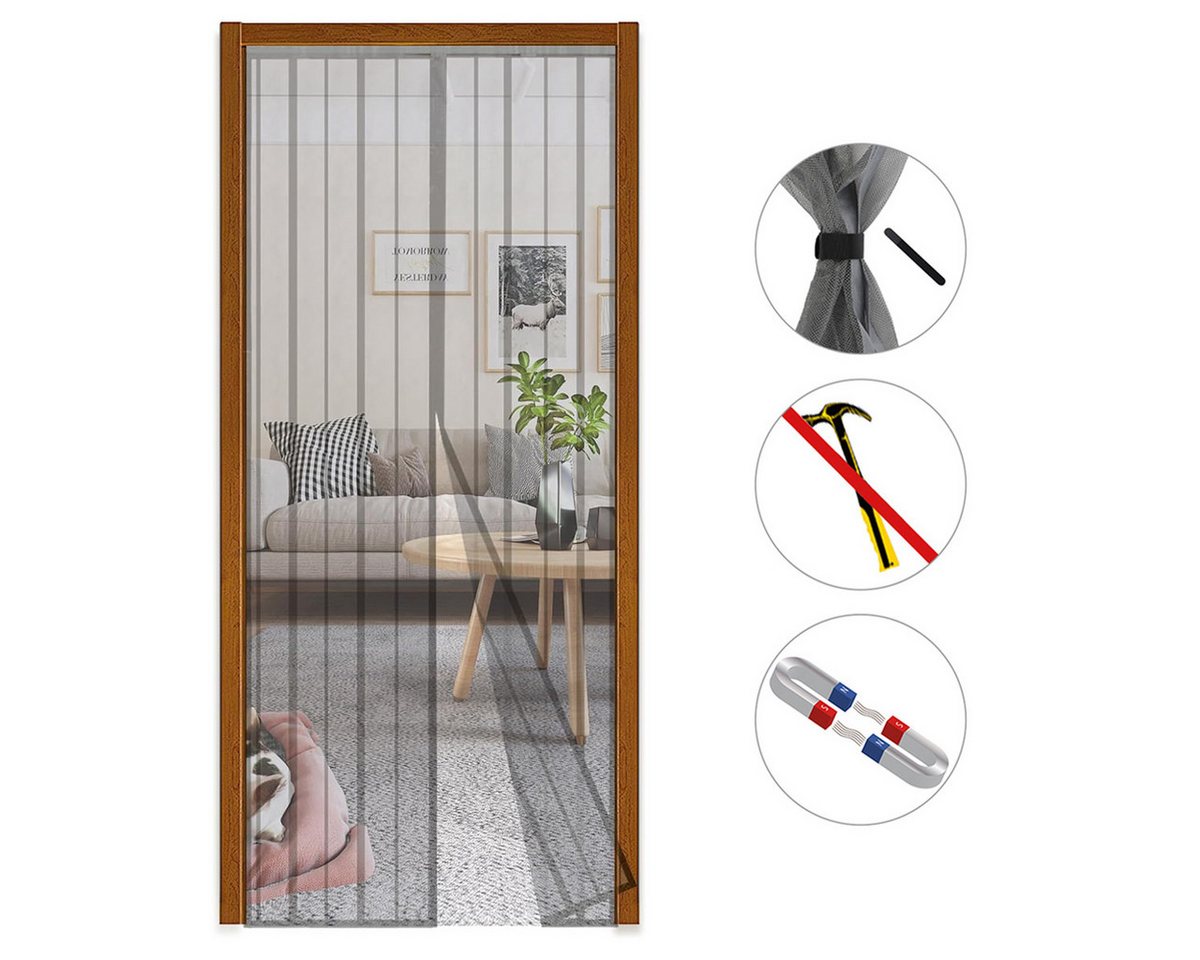 Sekey Insektenschutz-Tür Magnet Fliegengitter Tür Magnetvorhang ohne Bohren, für Balkontür Terrassentür Kellertür von Sekey