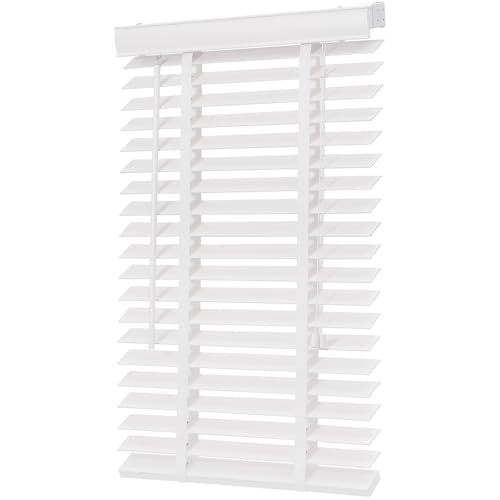 Sekey Jalousie Holzjalousie 50mm Holz jalousien Jalousette Echtholz Anpassbare Jalousie 110x250cm Weiß von Sekey