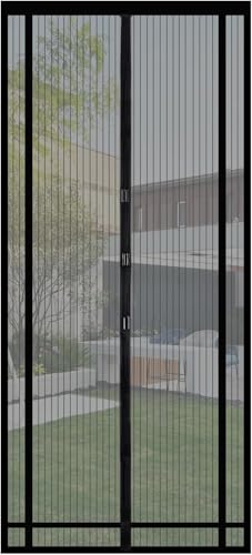 Sekey Fliegengitter Balkontür zuschneidbar – Magnet & selbstklebend, ohne Bohren | Insektenschutzvorhang für Balkon-, Terrassen- und Zimmertüren, 120x210 cm, Schwarz von Sekey