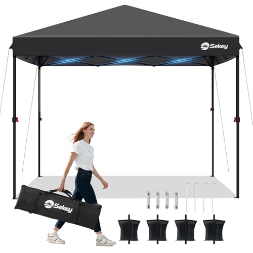 Sekey One-Touch Pop Up Pavillon 3x3 Wasserdicht Stabil Winterfest, Faltpavillon 3x3m mit Verdickten Röhren, Partyzelt Pavillion Klappbar, Schwarz Sekey One-Touch Pop Up Pavillon 3x3 Wasserdicht Stabil Winterfest, Faltpavillon 3x3m mit Verdickten Röhren, Partyzelt Pavillion Klappbar, Schwarz von Sekey