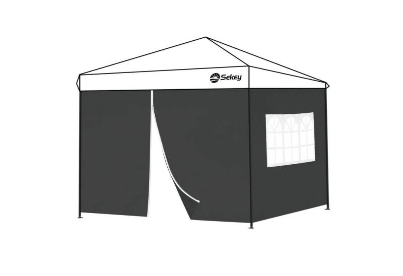 Sekey Pavillonseitenteil 2er Set Pavillon Seitenteile Seitenwand für Faltpavillon 300 x 300 cm, Mit Reißverschluss, mit Fenster / auch für 300 x 600 cm, 300 x 900 cm von Sekey