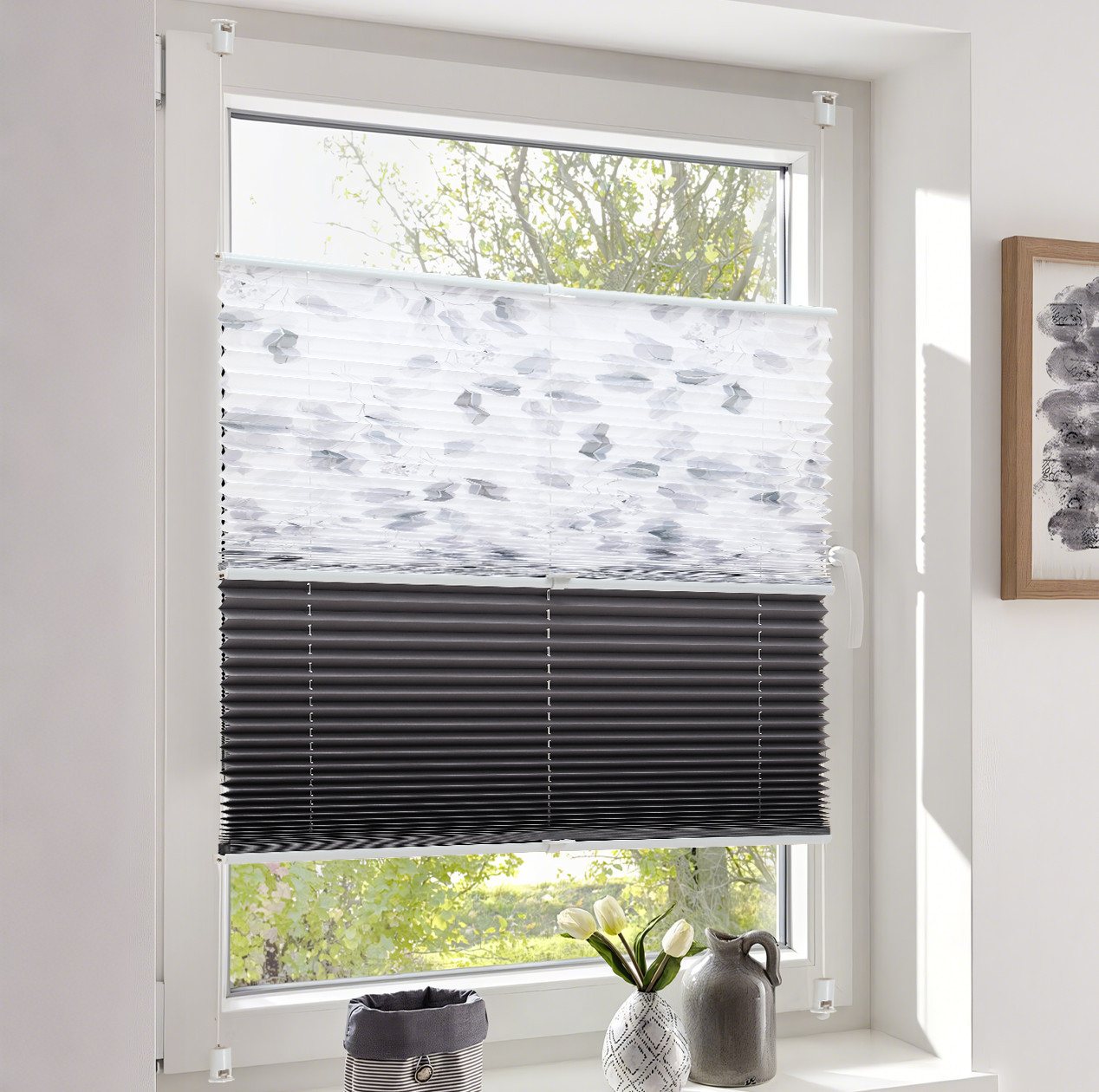 Sekey Plissee Doppelplissee Day+Night Verdunkelung ohne Bohren verspannt Lichtschutz, verdunkelnd, Klemmfix, ohne Bohren, Klemmfix, Lichtdurchlässig Ausbrenner-Muster und 100% Verdunkelnd Verdunkelung Sekey Plissee Doppelplissee Day+Night Verdunkelung ohne Bohren verspannt Lichtschutz, verdunkelnd, Klemmfix, ohne Bohren, Klemmfix, Lichtdurchlässig Ausbrenner-Muster und 100% Verdunkelnd Verdunkelung von Sekey