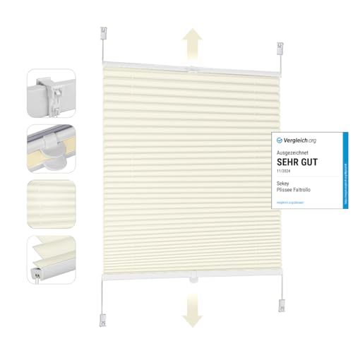 Sekey Plissee Klemmfix ohne Bohren 70x200cm Faltrollo Plisseerollo Jalousie für Tür & Fenster Blickdicht Sichtschutz Sonnenschutz Fertifplissee Rollo 70 cm breit Beige Sekey Plissee Klemmfix ohne Bohren 70x200cm Faltrollo Plisseerollo Jalousie für Tür & Fenster Blickdicht Sichtschutz Sonnenschutz Fertifplissee Rollo 70 cm breit Beige von Sekey