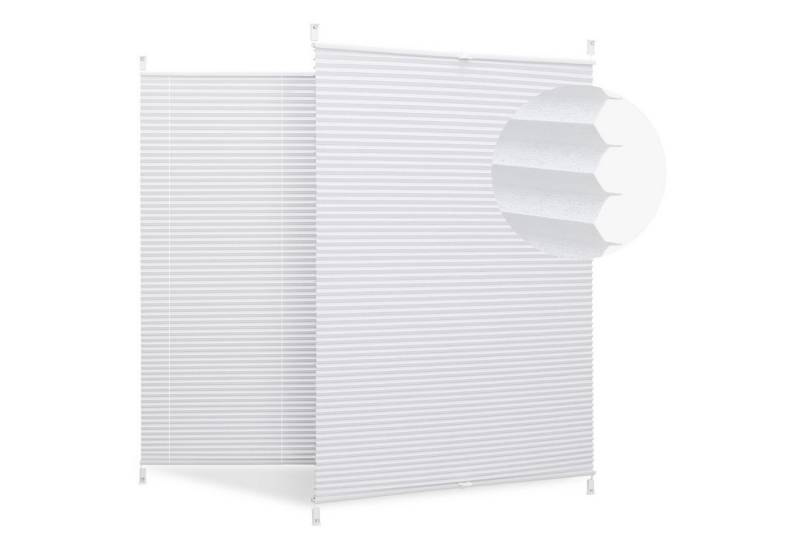 Sekey Plissee Plissees für Fenster ohne Bohren Nahtlos Elegant Halb-Wabenplissee, blickdicht, Bohren oder Klemmfix, Vorderseite ohne sichtbare Schnurlöcher – Sichtlochfrei, Verdunkelnd von Sekey