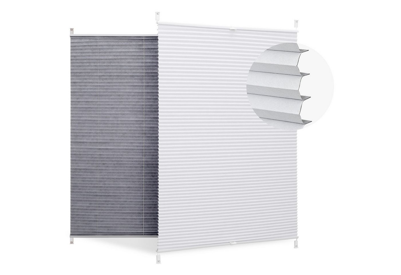 Sekey Plissee Plissees für Fenster ohne Bohren Nahtlos Elegant Halb-Wabenplissee, verdunkelnd, Bohren oder Klemmfix, Vorderseite ohne sichtbare Schnurlöcher – Sichtlochfrei, Verdunkelnd von Sekey