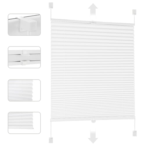 Sekey Plissee Verdunkelung ohne Bohren Lichtschutz verspannt Klemmfix Faltenstore 100% Verdunkelung Blickdicht Sonnenschutz einfache Installation von Sekey