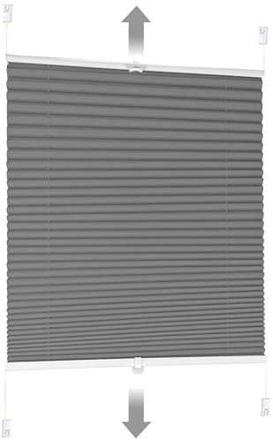 Sekey Plissee ohne Bohren Verdunkelung, Fenster Plissee Klemmfix Jalousie 50 cm breit, Verspannt Blickdicht Sonnenschutz Fensterollo, 50x130cm, Grau Sekey Plissee ohne Bohren Verdunkelung, Fenster Plissee Klemmfix Jalousie 50 cm breit, Verspannt Blickdicht Sonnenschutz Fensterollo, 50x130cm, Grau von Sekey