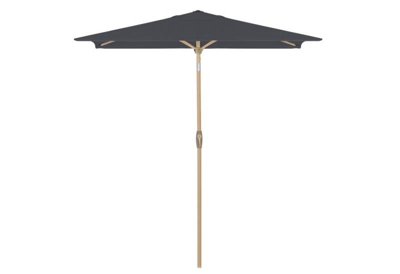 Sekey Rechteckschirm 210x140cm Alu Sonnenschirm Balkon Rechteckig mit Kurbel, Balkonschirm, LxB: 210,00x140,00 cm, Sonnenschutz UPF50+, Abknickbar, mit Holzmaserung-Gartenschirmstange von Sekey
