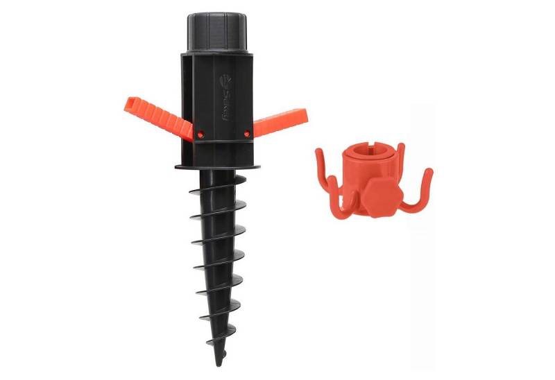 Sekey Schirmhalter Sonnenschirmhalter Bodendübel Einschraubhülse mit Aufhängehaken, für Stöcke bis Ø 32 mm von Sekey