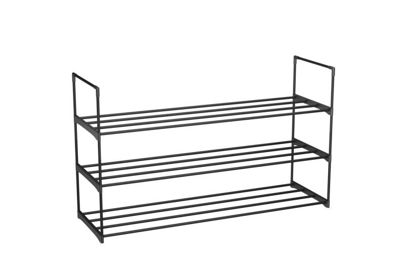 Sekey Schuhregal Schuhaufbewahrung Metall XXL Ständer Regale Extra Breit 92 cm, Schuhständer Metall, 3 Ebenen Metallgestell für 12-20 Paar Schuhe von Sekey