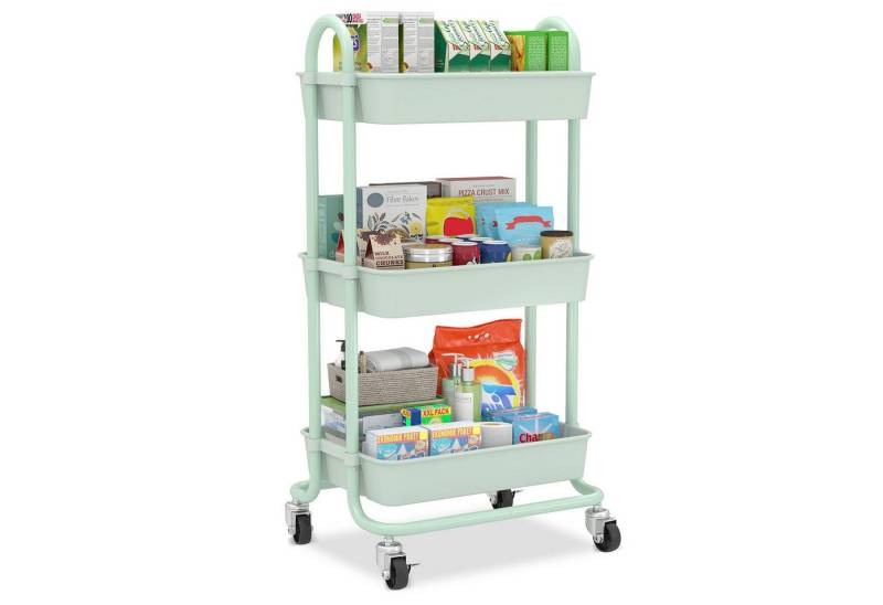 Sekey Servierwagen Rollwagen mit 3 Ebenen, Servierwagen aus Rollen für Küche & Wohnzimme, Servierwagen Wohnzimmer, Küchenwagen,34 x 42.7 x 84.4cm von Sekey