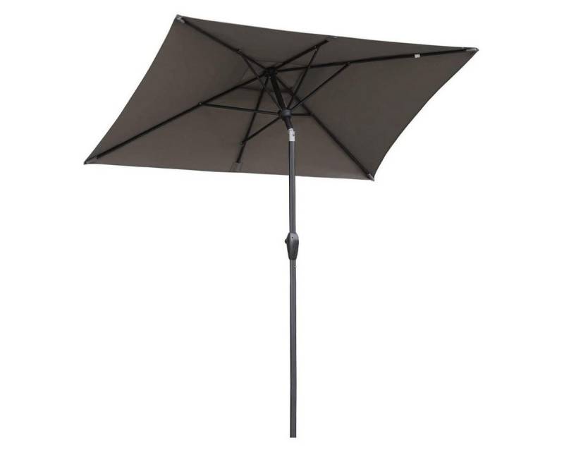 Sekey Sonnenschirm 210 x 140 cm Aluminum Sonnenschirm Rechteckig Marktschirm mit Kurbel, LxB: 210,00x140,00 cm, mit/ohne LED-Lichtern, Sonnenschutz UV50+, Gartenschirm Knickbar von Sekey