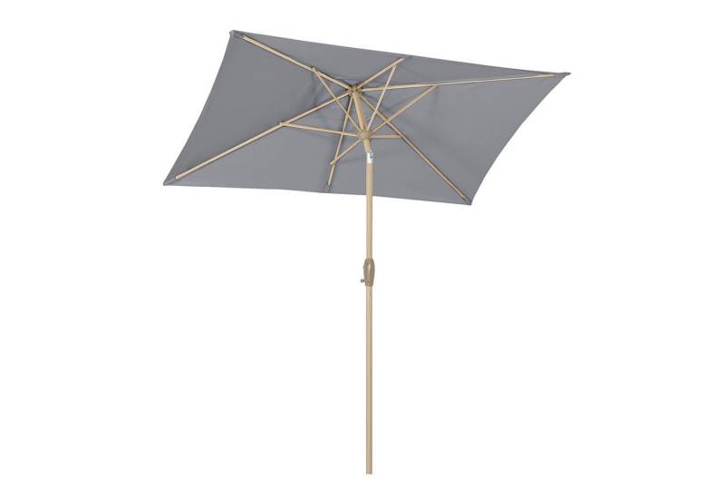 Sekey Sonnenschirm 210 x 140cm Aluminium Balkonschirm Rechteckig in Holzoptik, mit Kurbel, LxB: 210,00x140,00 cm, Sonnenschutz UV50+ von Sekey