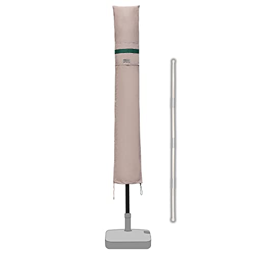 Sekey Sonnenschirm Schutzhülle mit Stab, Abdeckhauben für Ø 300 cm Gartenschirm mit Belüftungsöffnungen, Abdeckung für Marktschirm / Balkonschirm, 100% Polyester, wasserdicht, Khaki von Sekey