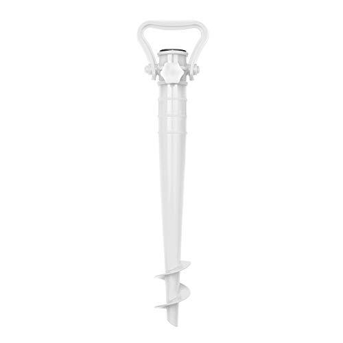 Sekey Sonnenschirmhalter Strand oder Erde weiß mit Bodendübel für Sonnenschirm (Weiß) von Sekey