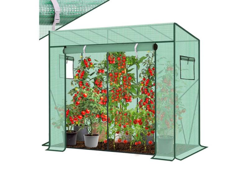 Sekey Tomatengewächshaus Gewächshaus Folie Treibhaus Foliengewächshaus für Garten und Balkon, 200 x 77 x 170cm Tomatenhaus Stabil Gewächshaus Winterfest von Sekey