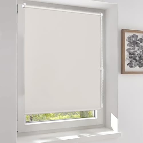 Sekey Verdunklungsrollo ohne Bohren Klemmfix Doppelseitig gleichfarbig Freihängendes Seitenzugrollo effektiver Sonnenschutz und Sichtschutz Rollo Verdunkelung 110x130cm Taupe von Sekey