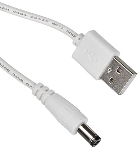 USB-Anschlusskabel auf DC-Stecker für 5V LED-Streifen, Weiß von SeKi