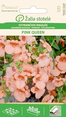 Seklos LT | ELFENSPORN PINK QUEEN | Einjährig Pflanze | Blumensamen | Die Blüten sind 1,5–2 cm | Pflanzensamen | 1 Pack von Seklos LT