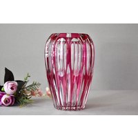 Antik Moser Rote Kristall Vasen Art Deco Home Decor Sammlerglas von SekulidisAntiques