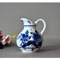 Antiker Blauer Kleiner Porzellankrug Delft Holland Sammlerporzellankrug von SekulidisAntiques