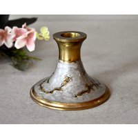 Vintage Emaillierter Kleiner Kerzenhalter Aus Messing Home Decor Boho von SekulidisAntiques
